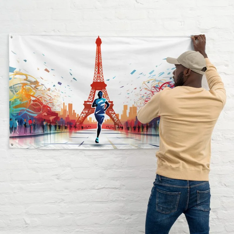 Vous avez hâte de célébrer les Jeux olympiques de 2024 à Paris ? Faites de votre maison un lieu encore plus festif en accrochant ce drapeau unique à votre mur. Fabriqué en polyester de haute qualité, ce drapeau résistant ne se froissera ni ne se rétrécira, assurant une décoration durable pour honorer cet événement historique.
