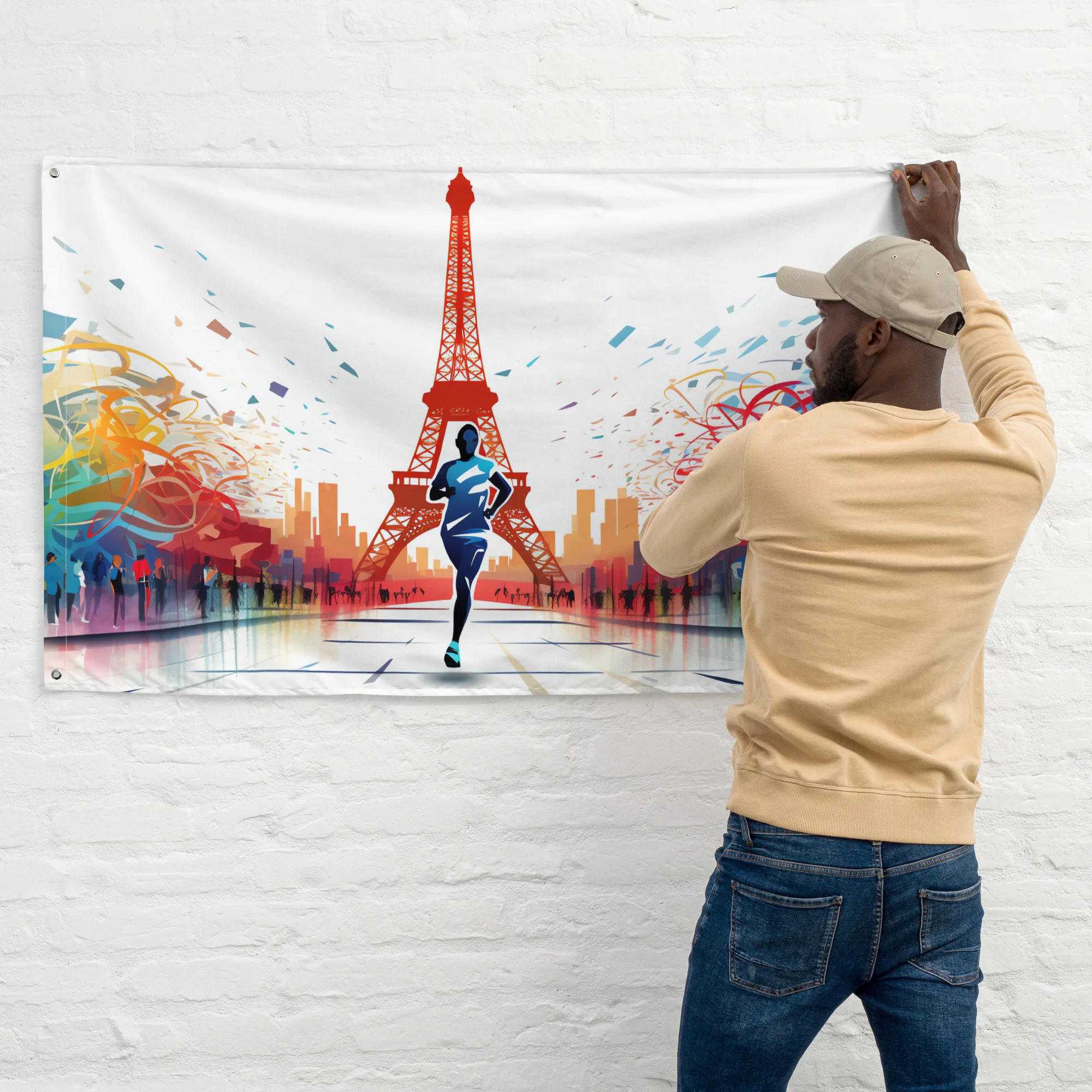 Vous avez hâte de célébrer les Jeux olympiques de 2024 à Paris ? Faites de votre maison un lieu encore plus festif en accrochant ce drapeau unique à votre mur. Fabriqué en polyester de haute qualité, ce drapeau résistant ne se froissera ni ne se rétrécira, assurant une décoration durable pour honorer cet événement historique.