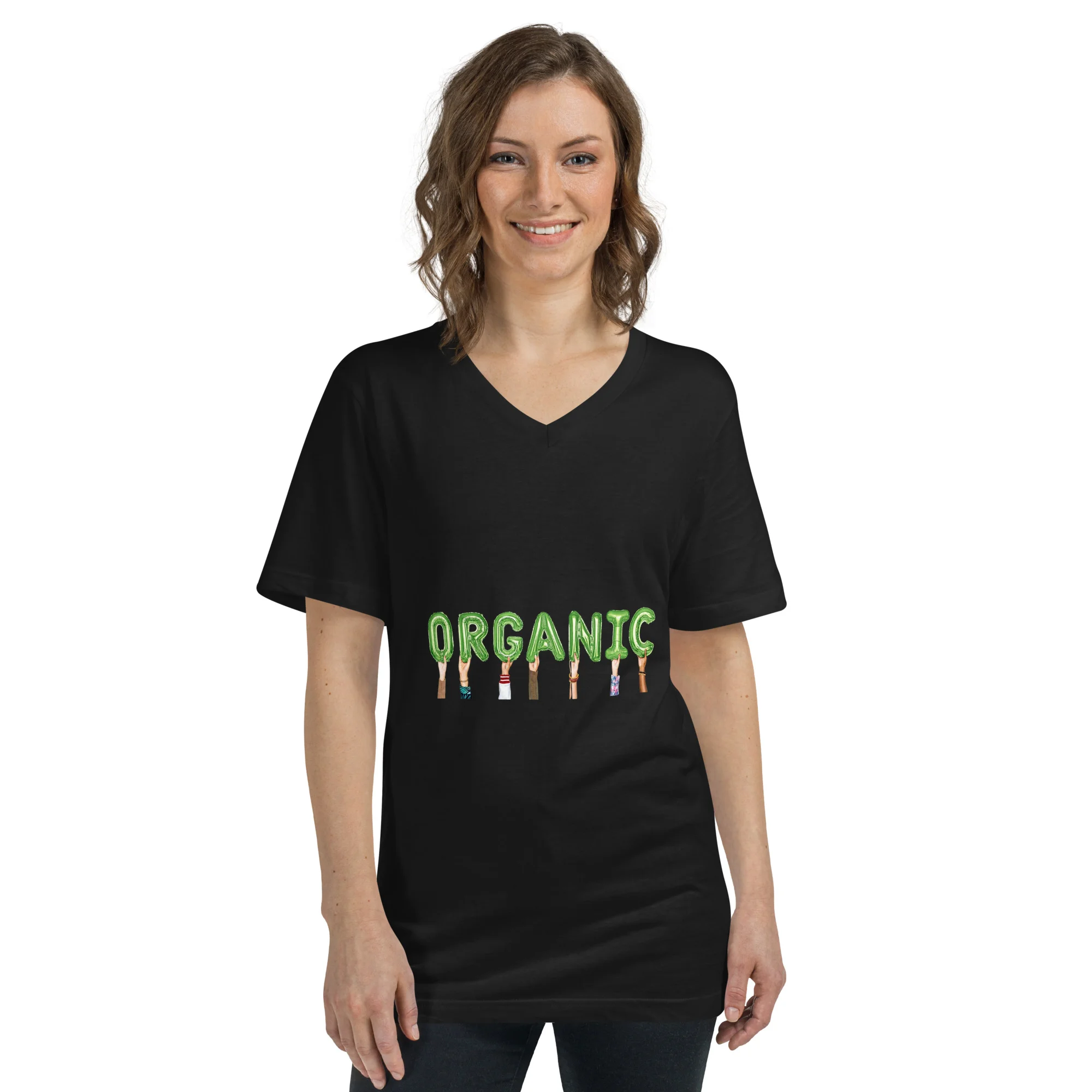 Ce T-shirt unisexe au col V classique, fabriqué en coton de haute qualité, allie élégance et durabilité. Disponible en plusieurs couleurs, il s'adapte à toutes les tenues et occasions. Ajoutez ce classique incontournable à votre garde-robe;